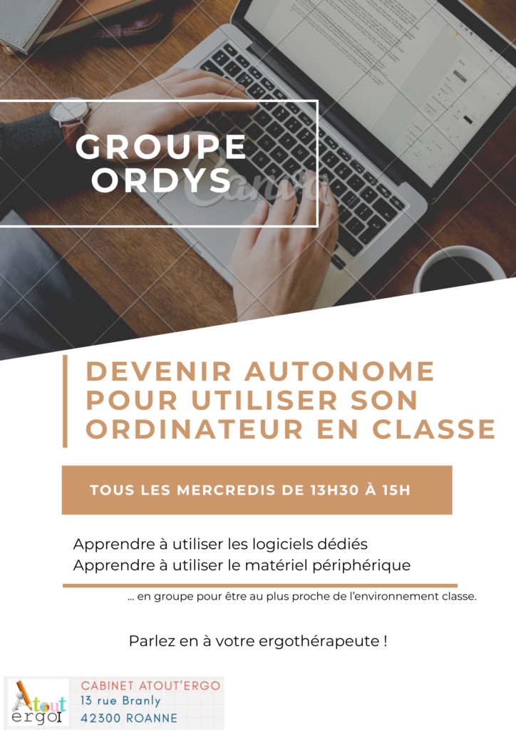 Affiche du groupe ORDYS : apprendre à utiliser l'ordinateur