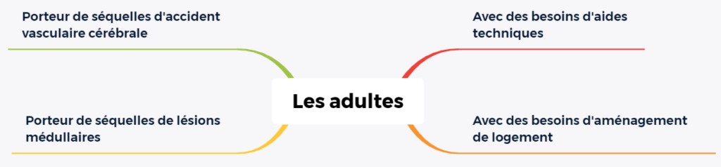 Carte mentale : l'ergothérapie auprès des adultes