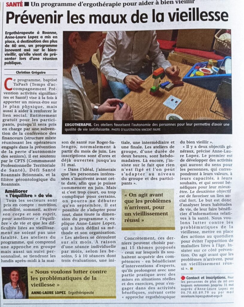 Article de presse locale sur le programme TAPASS (2/2)